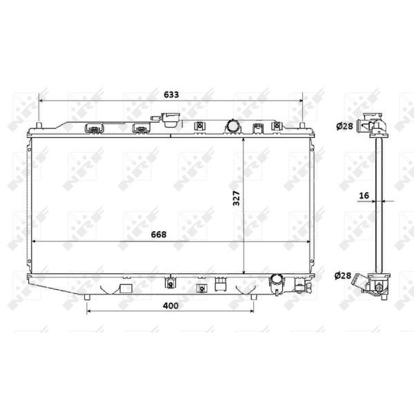 Слика на Воден радиатор (ладник) NRF 506728 за Honda Civic 4 Hatchback (EC,ED,EE) 1.3 (EC8) - 75 коњи бензин