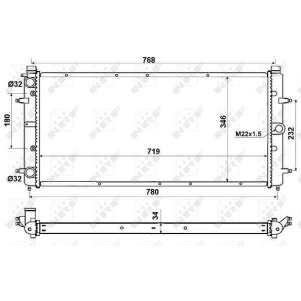 Слика на Воден радиатор (ладник) NRF 509514 за VW Transporter T4 Box 1.9 D - 60 коњи дизел