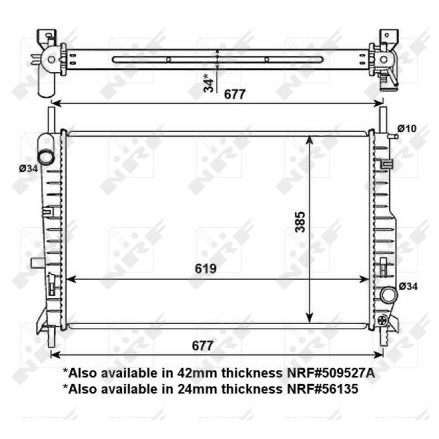 Слика на Воден радиатор (ладник) NRF 509527 за Ford Mondeo 2 Saloon (BFP) 1.8 i - 115 коњи бензин