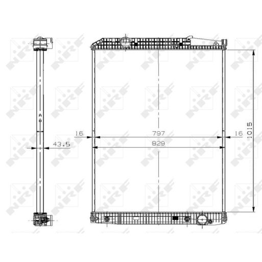 Слика на Воден радиатор (ладник) NRF 509578 за камион Mercedes Actros 1996 1843 S, 1843 LS - 428 коњи дизел