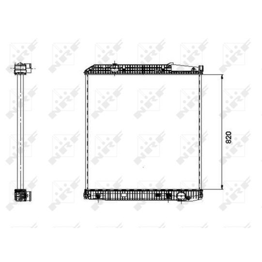 Слика на Воден радиатор (ладник) NRF 509579 за камион Mercedes Actros 1996 1843 S, 1843 LS - 428 коњи дизел