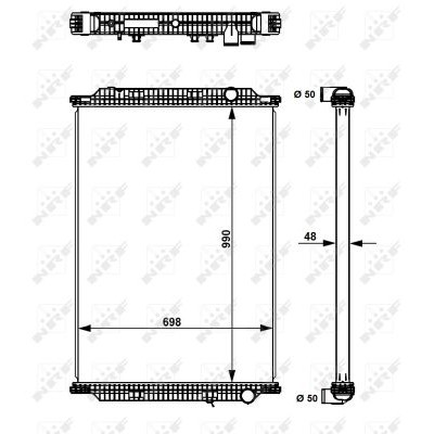 Слика на Воден радиатор (ладник) NRF 509725 за камион Renault Premium 2 Distribution 410.18 D - 410 коњи дизел