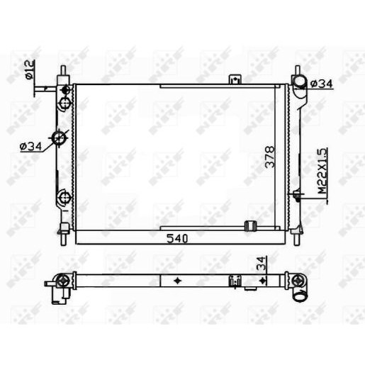 Слика на Воден радиатор (ладник) NRF 514647 за Opel Astra F Classic Hatchback 1.6 i 16V - 101 коњи бензин