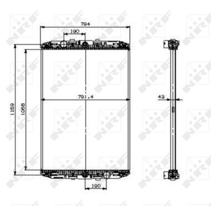 Слика на Воден радиатор (ладник) NRF 519541 за камион DAF 95 XF FTT 95 XF 430 - 428 коњи дизел