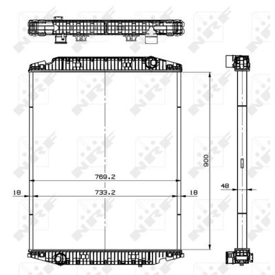 Слика на Воден радиатор (ладник) NRF 519568 за камион Iveco Eurostar LD 240 E 42 FS, LD 240 E 42 PS - 420 коњи дизел