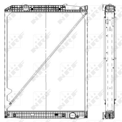 Слика на Воден радиатор (ладник) NRF 519578 за камион Mercedes Actros MP2, MP3 1832 AK - 320 коњи дизел