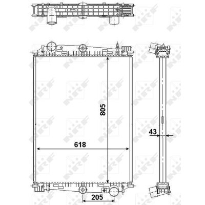 Слика на Воден радиатор (ладник) NRF 519585 за камион DAF 85 CF FAR 85 CF 380 - 381 коњи дизел