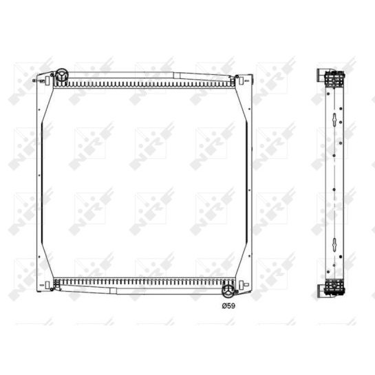 Слика на Воден радиатор (ладник) NRF 519587 за камион Scania 4 Series 114 L/380 - 381 коњи дизел