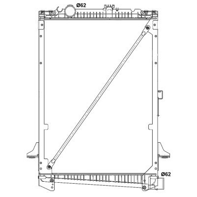 Слика на Воден радиатор (ладник) NRF 519616 за камион DAF CF 65 FA 65.290 - 286 коњи дизел