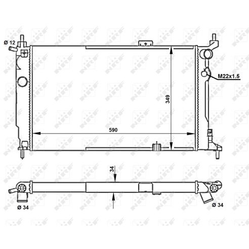 Слика на Воден радиатор (ладник) NRF 52204 за Opel Astra F Classic Hatchback 1.6 i 16V - 101 коњи бензин