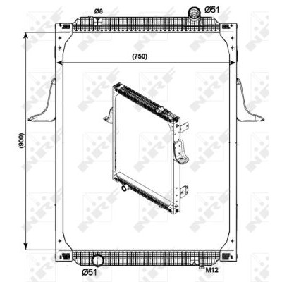 Слика на Воден радиатор (ладник) NRF 529700 за камион Renault Kerax 400.26T - 392 коњи дизел