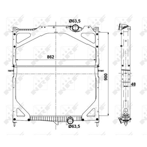 Слика на Воден радиатор (ладник) NRF 529702 за камион Volvo F 16/485 - 486 коњи дизел