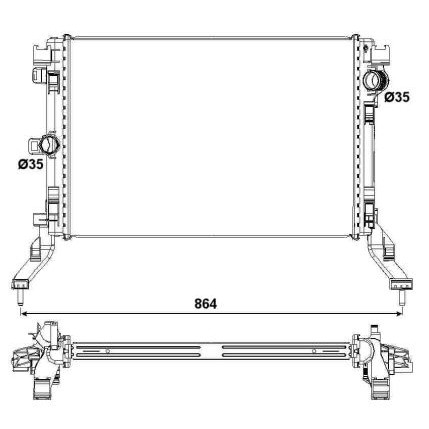 Слика на Воден радиатор (ладник) NRF 53026 за Renault Laguna 3 (BT0-1) 2.0 dCi GT (BT1E, BT1N) - 178 коњи дизел