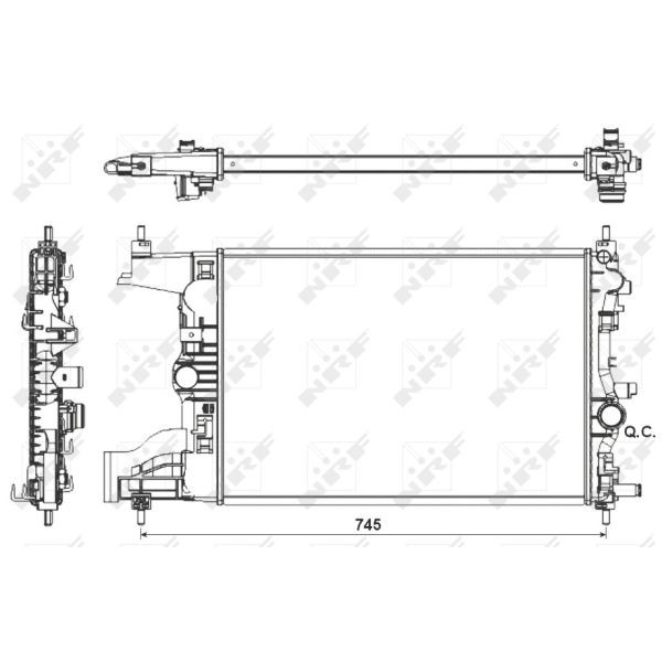 Слика на Воден радиатор (ладник) NRF 53155 за Opel Astra J Sedan 1.4 - 101 коњи бензин