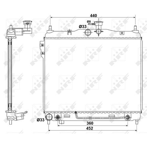 Слика на Воден радиатор (ладник) NRF 53173 за Hyundai Getz Prime (TB) 1.5 i - 99 коњи бензин