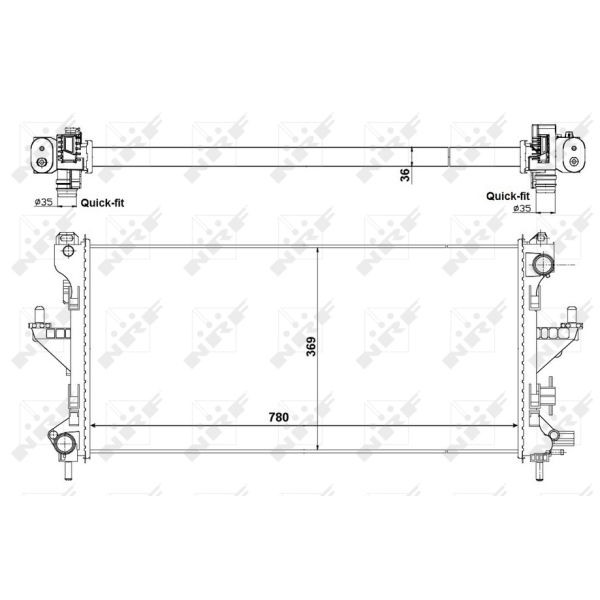 Слика на Воден радиатор (ладник) NRF 53199 за Fiat Ducato BUS 250 130 Multijet 2,3 D - 131 коњи дизел