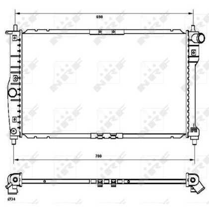 Слика на Воден радиатор (ладник) NRF 53253 за CHEVROLET LANOS Sedan 1.5 - 87 коњи бензин