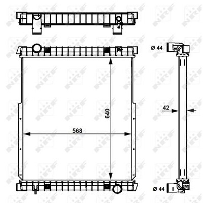 Слика на Воден радиатор (ладник) NRF 53538 за камион Iveco Eurocargo 140 E 24 W tector, 140 E 24 WS tector - 240 коњи дизел