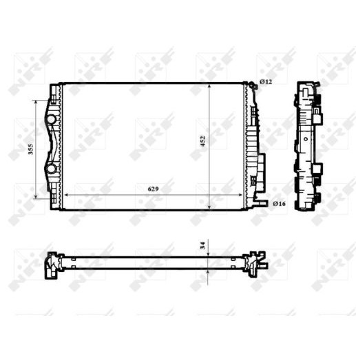 Слика на Воден радиатор (ладник) NRF 53843 за Renault Megane 2 Saloon 1.9 dCi (LM14, LM1D) - 110 коњи дизел