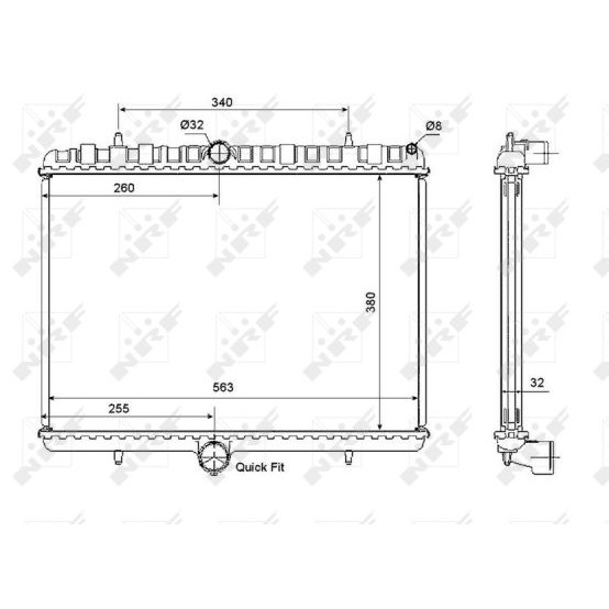 Слика на Воден радиатор (ладник) NRF 53861 за Fiat Scudo Platform 270 1.6 D Multijet - 90 коњи дизел