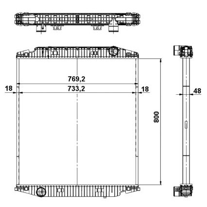 Слика на Воден радиатор (ладник) NRF 539567 за камион Iveco Eurotech MH 190 E 24 K - 245 коњи дизел