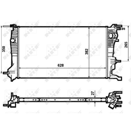 Слика на Воден радиатор (ладник) NRF 53963 за Renault Megane 3 Coupe 1.5 dCi (DZ0C, DZ1A) - 90 коњи дизел