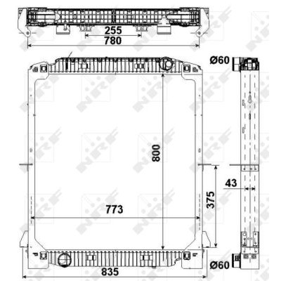 Слика на Воден радиатор (ладник) NRF 549567 за камион Iveco Eurotech MH 190 E 24 K - 245 коњи дизел