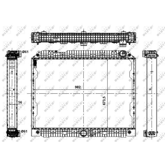 Слика на Воден радиатор (ладник) NRF 56071 за камион Mercedes Actros MP4 2627 LS - 272 коњи дизел