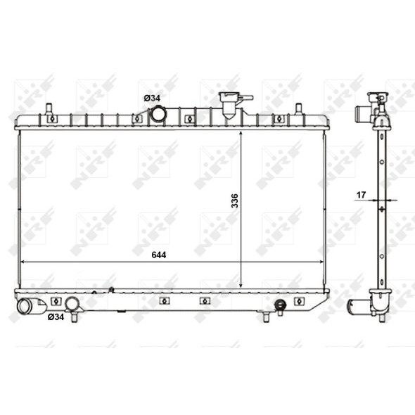 Слика на Воден радиатор (ладник) NRF 56155 за Hyundai Excel 2 (LC) 1.3 - 84 коњи бензин