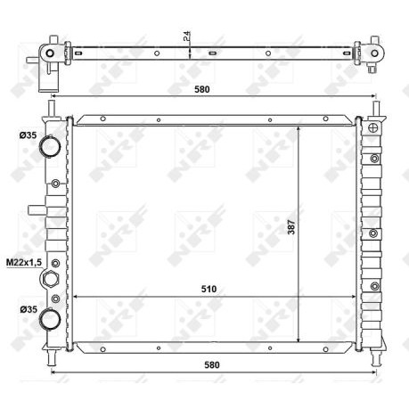 Слика на Воден радиатор (ладник) NRF 58013 за Fiat Bravo 182 1.9 D - 65 коњи дизел