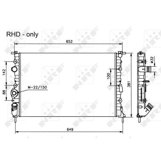 Слика на Воден радиатор (ладник) NRF 58025 за Renault Megane 1 (BA0-1) 2.0 i (BA0G) - 114 коњи бензин