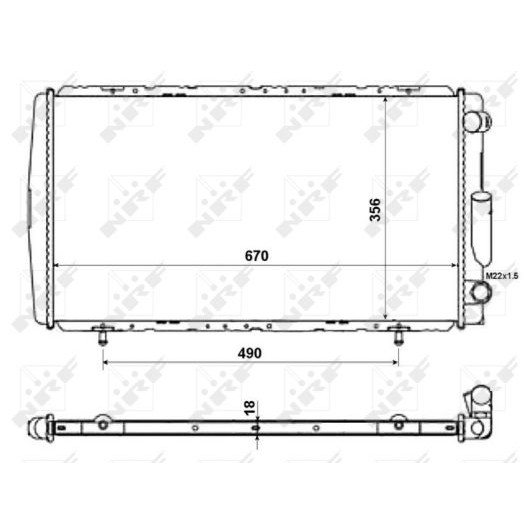 Слика на Воден радиатор (ладник) NRF 58111 за Renault 21 Saloon 1.4 (L48D) - 69 коњи бензин