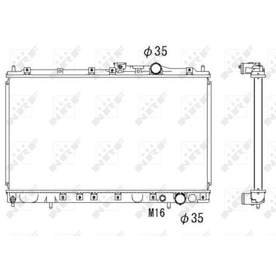 Слика на Воден радиатор (ладник) NRF 58182 за Mitsubishi Lancer 4 Hatchback (C6,C7 A) 1.8 GTi 16V (C69A) - 140 коњи бензин