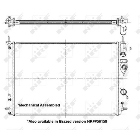 Слика на Воден радиатор (ладник) NRF 58198 за Renault Megane 1 (BA0-1) 1.9 dTi (BA1U) - 80 коњи дизел