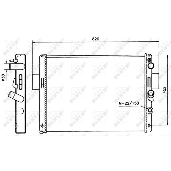 Слика на Воден радиатор (ладник) NRF 58243 за камион Iveco Daily 2 Bus Box 2.8 - 103 коњи дизел