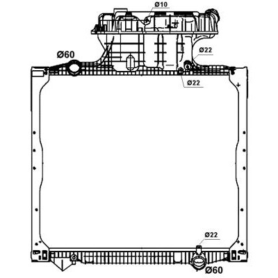 Слика на Воден радиатор (ладник) NRF 58277 за камион Ford Cargo 1113 - 128 коњи дизел