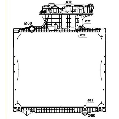 Слика на Воден радиатор (ладник) NRF 58278 за камион MAN TGA 26.410 FD-TM, FDR-TM - 410 коњи дизел