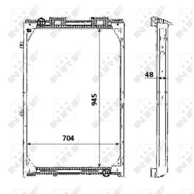 Слика на Воден радиатор (ладник) NRF 58346 за камион MAN F 2000 19.364 FS, FLS, FLLS, FRS, FLRS, FLLRS - 360 коњи дизел