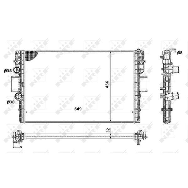 Слика на Воден радиатор (ладник) NRF 58361 за камион Iveco Daily 2006 Platform 29L10 - 95 коњи дизел