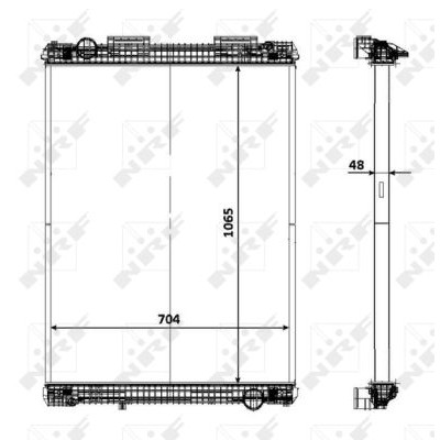 Слика на Воден радиатор (ладник) NRF 58370 за камион MAN F 2000 19.364 FS, FLS, FLLS, FRS, FLRS, FLLRS - 360 коњи дизел