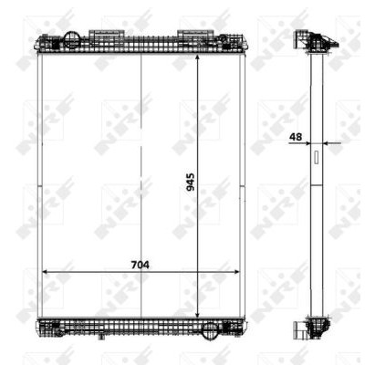 Слика на Воден радиатор (ладник) NRF 58371 за камион MAN F 2000 27.273 DFS - 269 коњи дизел