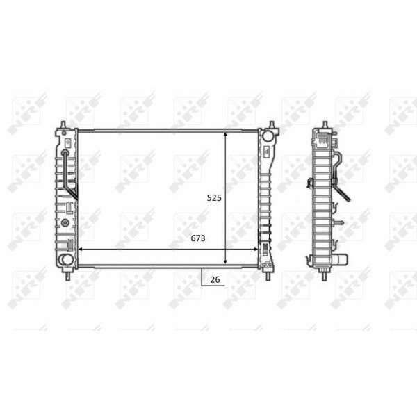 Слика на Воден радиатор (ладник) NRF 58449 за CHEVROLET CAPTIVA C100,C140 2.4 4WD - 136 коњи бензин
