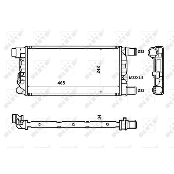 Слика на Воден радиатор (ладник) NRF 58845 за Fiat Cinquecento 170 0.9 i.e. (170AC) - 41 коњи бензин