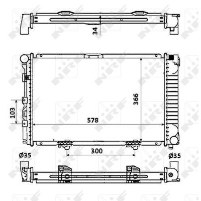 Слика на Воден радиатор (ладник) NRF 58925 за Mercedes 190 (w201) E 2.0 (201.024) - 116 коњи бензин