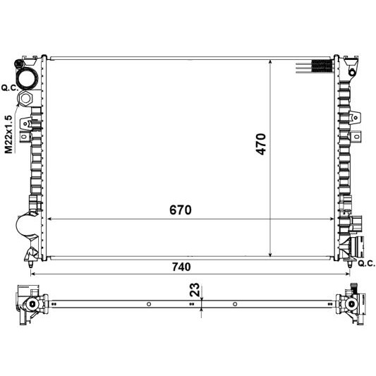 Слика на Воден радиатор (ладник) NRF 58958 за Citroen Jumpy BOX BS,BT,BY,BZ 1.9 D - 69 коњи дизел