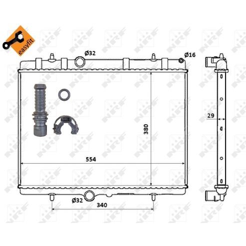 Слика на Воден радиатор (ладник) NRF EASY FIT 50437 за Citroen DS5 Hatchback 1.6 THP 150 - 150 коњи бензин