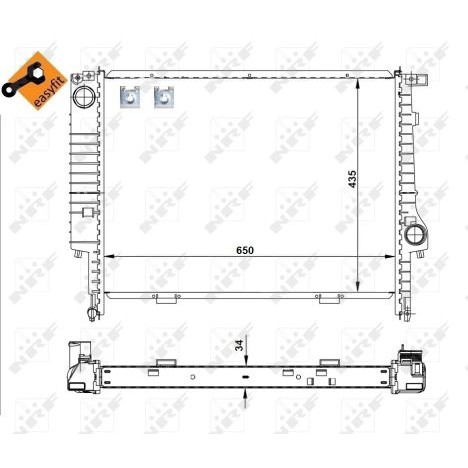 Слика на Воден радиатор (ладник) NRF EASY FIT 509588 за BMW 5 Sedan E34 530 i V8 - 218 коњи бензин