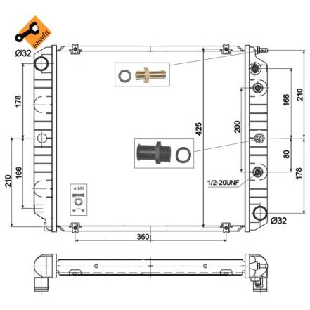 Слика на Воден радиатор (ладник) NRF EASY FIT 514782 за Volvo 740 Saloon (744) 2.0 GLE - 140 коњи бензин