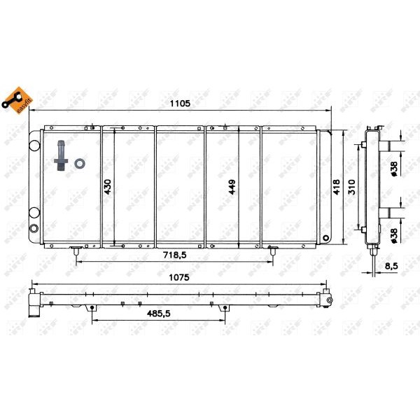 Слика на Воден радиатор (ладник) NRF EASY FIT 52045 за Citroen Jumper BUS 230P 2.5 TD 4x4 - 103 коњи дизел