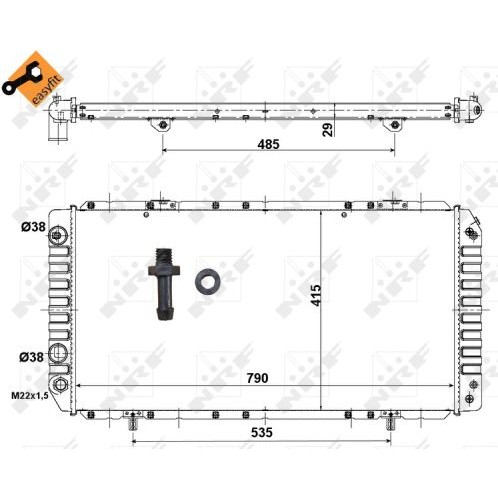 Слика на Воден радиатор (ладник) NRF EASY FIT 52062 за Citroen Jumper BOX 244 2.2 HDi - 101 коњи дизел